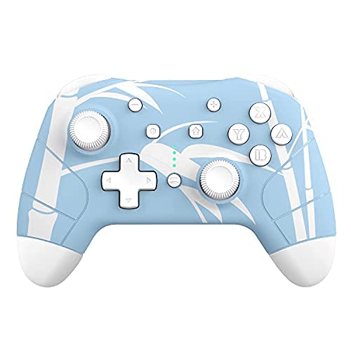 Wireless Switch Controller, Mytrix Controllers for Nintendo Switch/Lite, Enhanced Switch Pro Controller, Auto-Fire Turbo, Motion Control, Wake-Up, Headphone Jack, Adjustable Vibration Vibration, Bamboo Blue Wireless Switch Controller, Mytrix Controllers for Nintendo Switch/Lite, Enhanced Switch Pro Controller, Auto-Fire Turbo, Motion Control, Wake-Up, Headphone Jack, Adjustable Vibration Vibration, Bamboo Blue